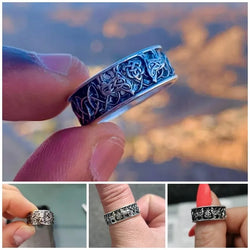 Huitan Viking Wolf Totem Punk Ring
