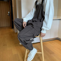 Loose Strap Pocket Overalls Jumpsuit for Men
