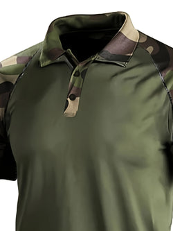 Men's Camo Print Slim Short Sleeve Polo Shirt