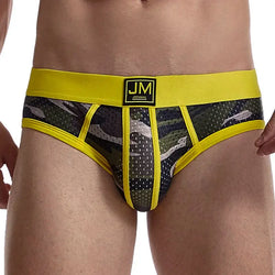 JOCKMAIL Men's Mesh Camouflage Briefs - Low-Rise Breathable Fit