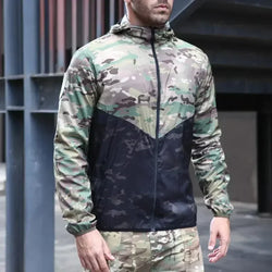 Men's Lightweight Tactical Camo Bomber Windbreaker Jacket