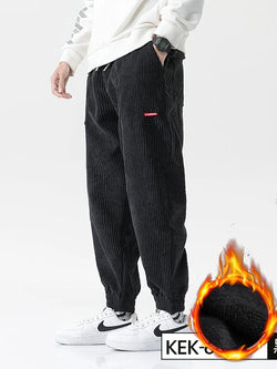 Men's Baggy Corduroy Thermal Jogger Sweatpants