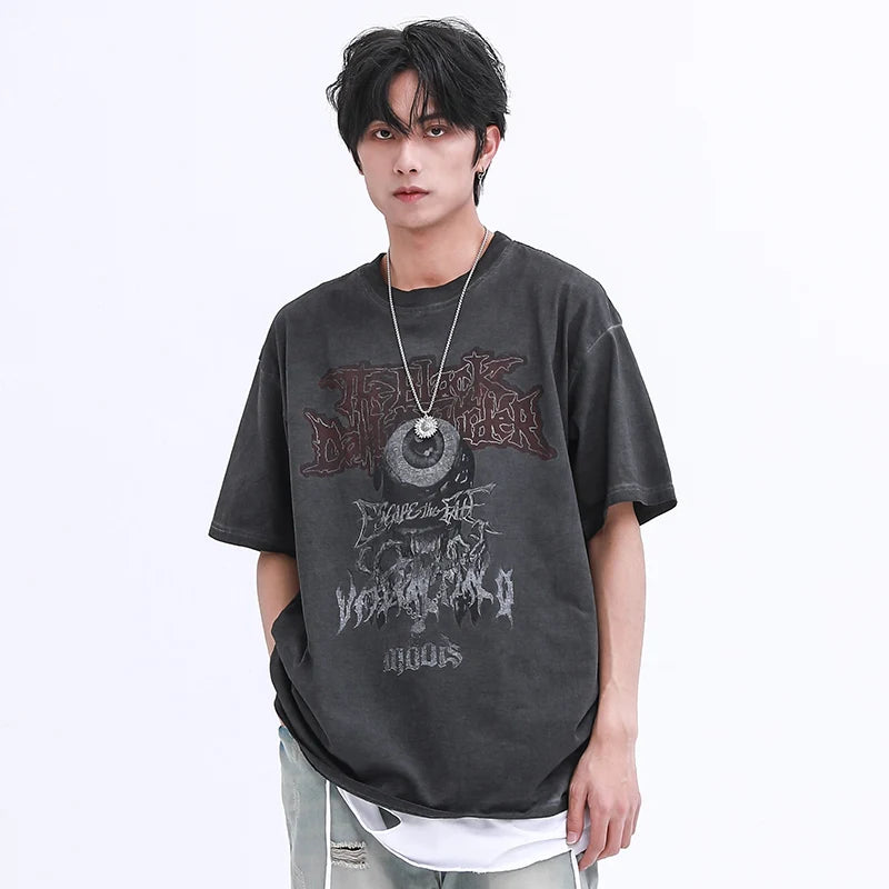 Men's Evil Eye Dark Streetwear Oversized T-Shirt