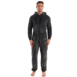 Men's Camo Fleece Hooded Onesie Jumpsuit
