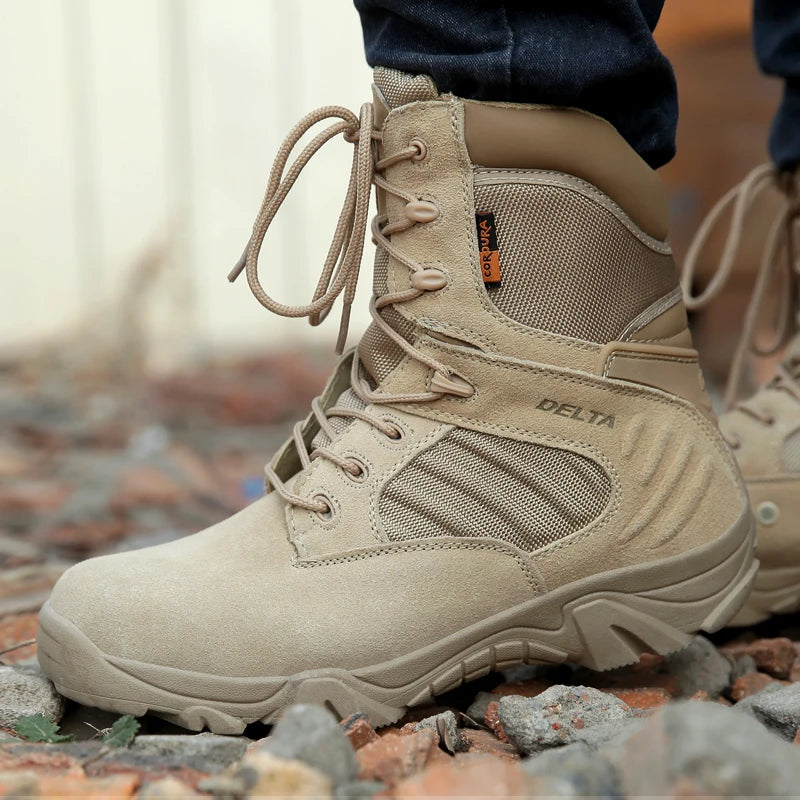 Men's Tactical Zip Ankle Work Boots for Winter and Outdoor Wear