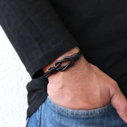 Celtic Knot Genuine Leather Infinity Bracelet