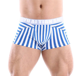 Men's Striped Cotton Boxer Shorts - Low Waist Comfort Fit