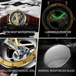 Golden Bridge Skeleton Automatic Mechanical Watch