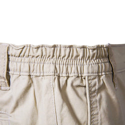 Men's 100% Cotton Solid Beach Shorts - Elastic Waist Casual Fit