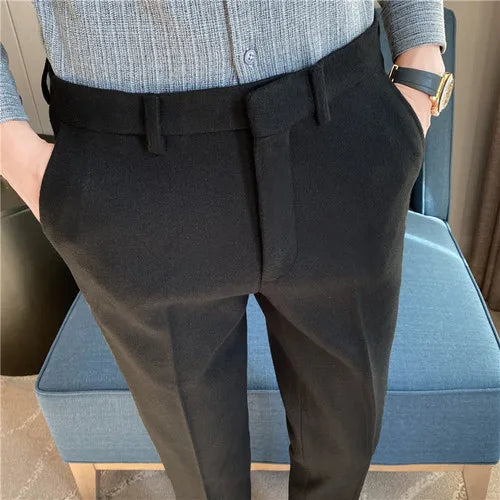 Men's Slim British Style Office Suit Pants