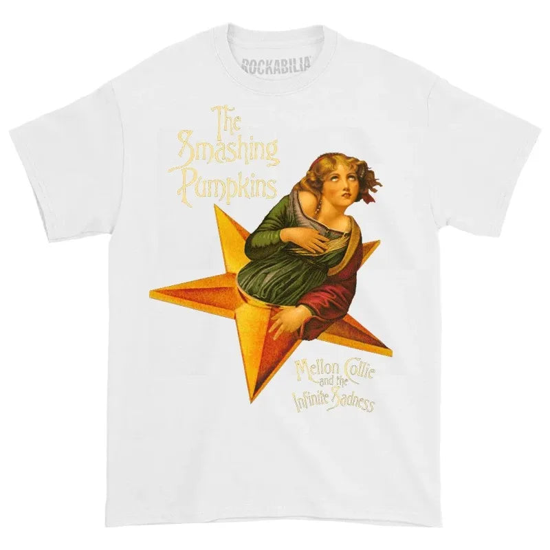 Oversized Smashing Pumpkins Band Print Cotton T-Shirt