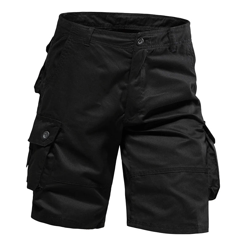 Men's Loose Fit Multi-Pocket Cotton Cargo Shorts