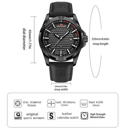VA VA VOOM Military Calendar Leather Quartz Watch