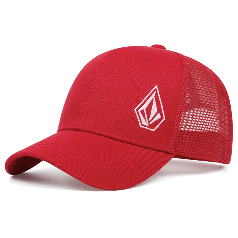 Minimalist Mesh Baseball Cap - Diamond Embroidered Street Hat