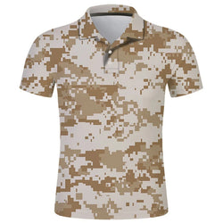 Men's 3D Camo Streetwear Short Sleeve Polo Shirt