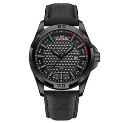 VA VA VOOM Military Calendar Leather Quartz Watch