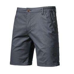Men's 100% Cotton Solid Beach Shorts - Elastic Waist Casual Fit