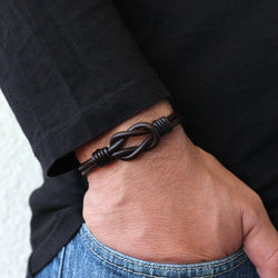 Celtic Knot Genuine Leather Infinity Bracelet