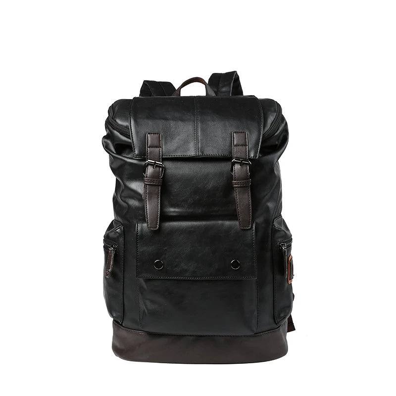 Men's PU Leather Business Laptop Backpack