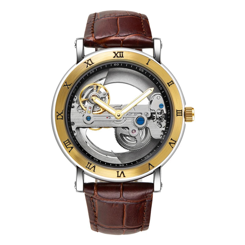 Golden Bridge Skeleton Automatic Mechanical Watch