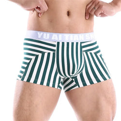 Men's Striped Cotton Boxer Shorts - Low Waist Comfort Fit