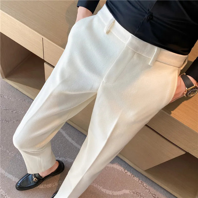Men's Slim British Style Office Suit Pants