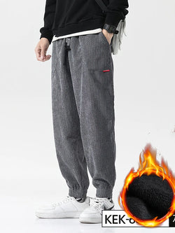 Men's Baggy Corduroy Thermal Jogger Sweatpants