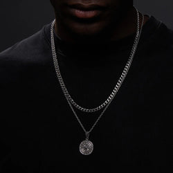 Vnox Stainless Steel Compass Pendant Layered Necklace