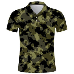 Men's 3D Camo Streetwear Short Sleeve Polo Shirt