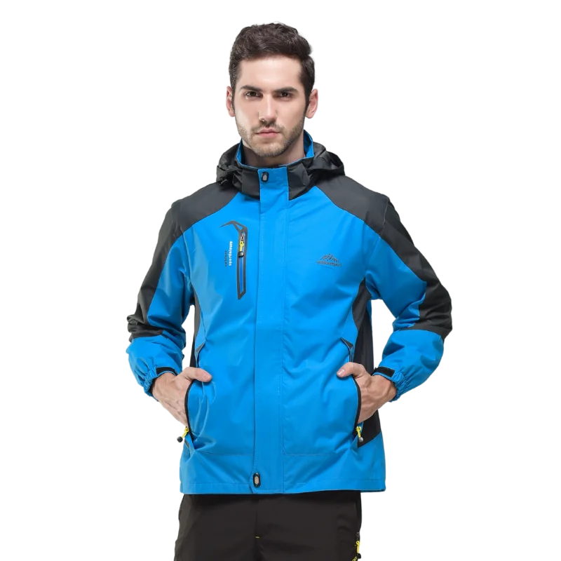TRVLWEGO Men's Waterproof Hiking Jacket - Outdoor Trekking Windbreaker
