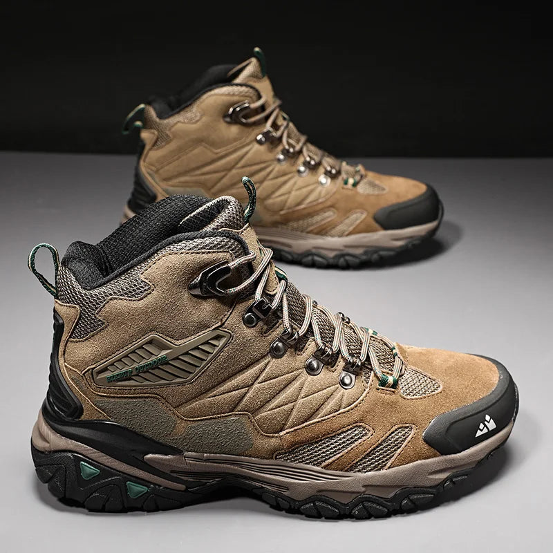 HIKEUP Men's High-Top Suede Hiking Boots