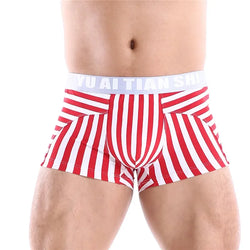 Men's Striped Cotton Boxer Shorts - Low Waist Comfort Fit