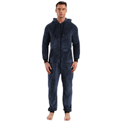 Men's Camo Fleece Hooded Onesie Jumpsuit