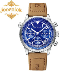 Men's Luminous Chronograph Leather Quartz Watch