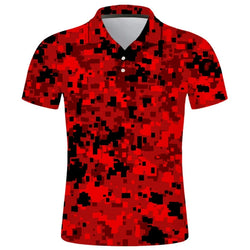 Men's 3D Camo Streetwear Short Sleeve Polo Shirt
