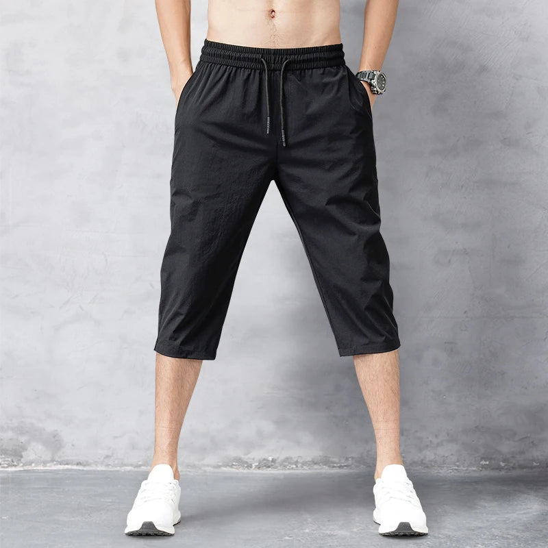 Men's Ice Feel Breathable Stretch Cropped Shorts