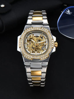Men's Stainless Steel Skeleton Automatic Watch