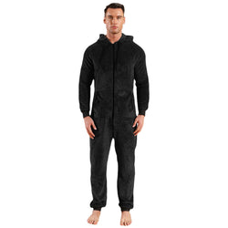 Men's Camo Fleece Hooded Onesie Jumpsuit