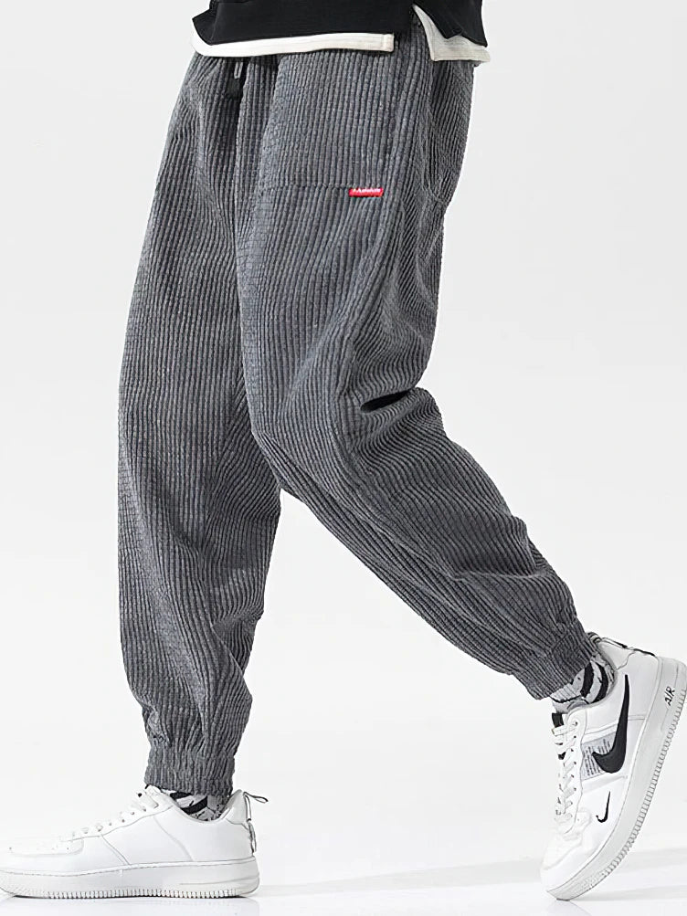 Men's Baggy Corduroy Thermal Jogger Sweatpants