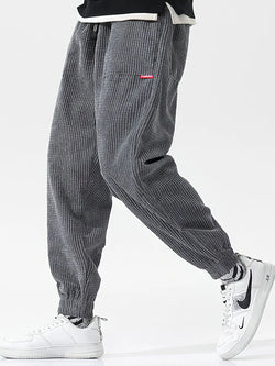 Men's Baggy Corduroy Thermal Jogger Sweatpants