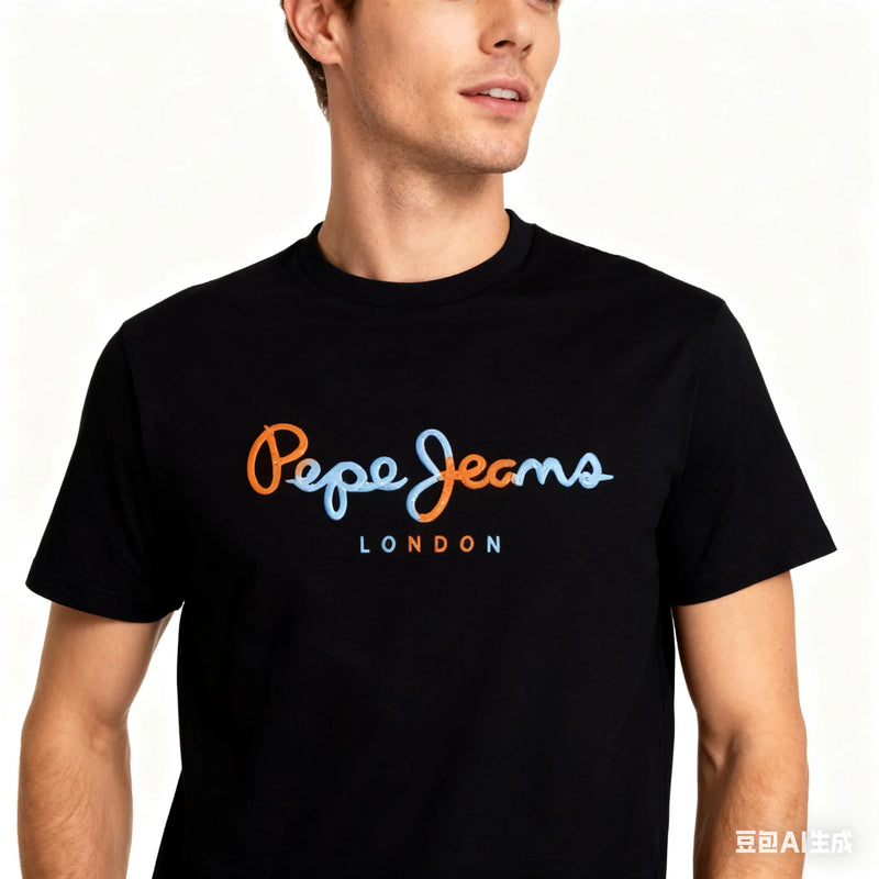 Men's Gradient Letter Print Crew Neck T-Shirt