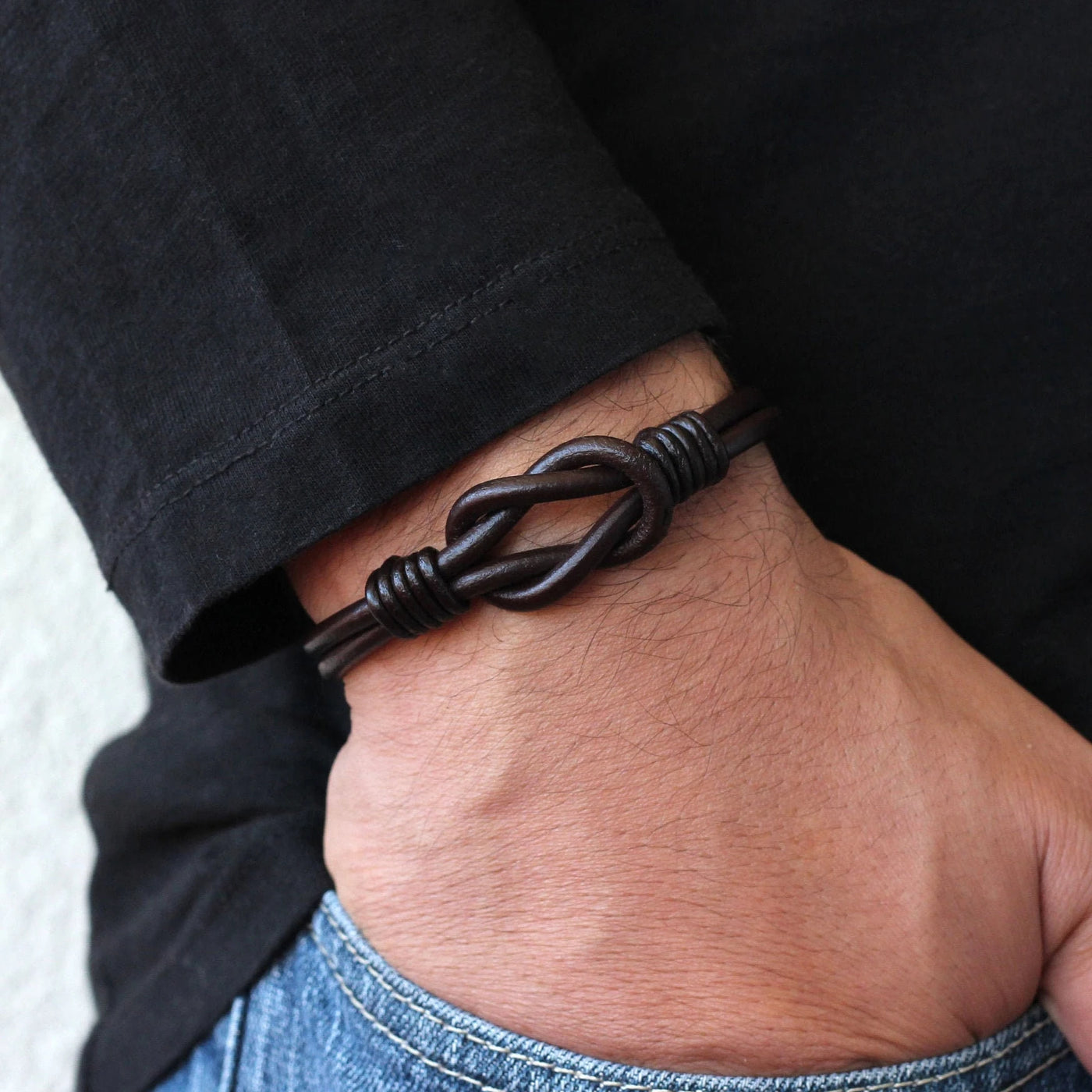 Celtic Knot Genuine Leather Infinity Bracelet