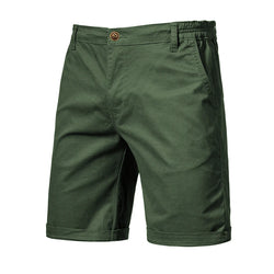 Men's 100% Cotton Solid Beach Shorts - Elastic Waist Casual Fit