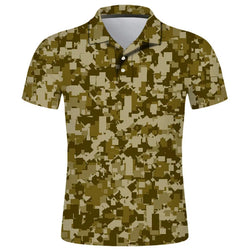 Men's 3D Camo Streetwear Short Sleeve Polo Shirt