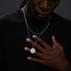 Vnox Stainless Steel Compass Pendant Layered Necklace