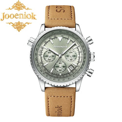 Men's Luminous Chronograph Leather Quartz Watch