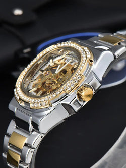 Men's Stainless Steel Skeleton Automatic Watch
