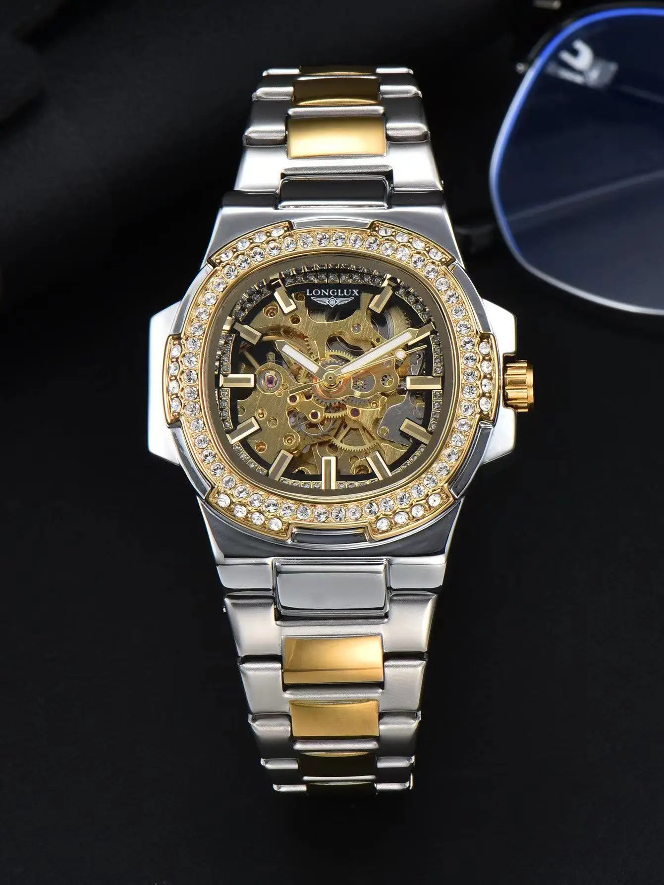 Men's Stainless Steel Skeleton Automatic Watch