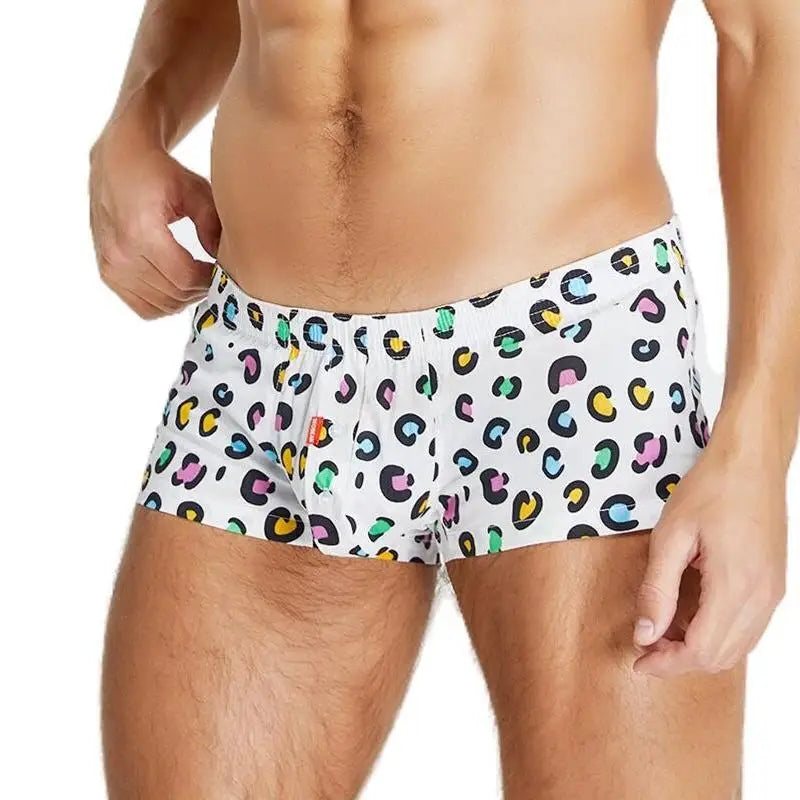 SEOBEAN Men's Cotton Plaid Boxer Shorts - Loose Lounge Fit