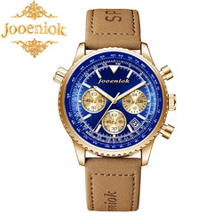Men's Luminous Chronograph Leather Quartz Watch